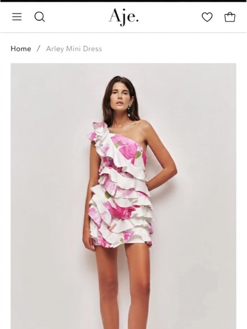 Aje NWOT Arley Mini One-Shoulder Dress in White&Soft Pink Up to Date Collection - Picture 4 of 15
